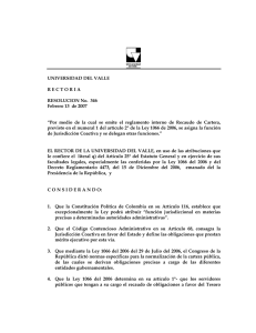 RESOLUCION No.346 - Universidad del Valle