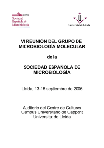 VI REUNIÓN DEL GRUPO DE MICROBIOLOGÍA MOLECULAR de