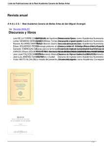 Lista de Publicaciones de la Real Academia Canaria de Bellas Artes