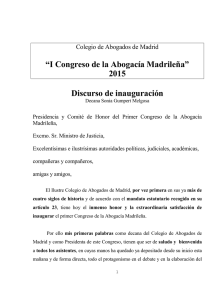 Discurso de inauguración - Ilustre Colegio de Abogados de Madrid