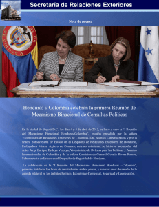 Honduras y Colombia celebran la primera Reunión de Mecanismo