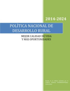 Política Nacional de Desarrollo Rural 2014 – 2024