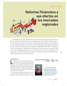 Reforma Financiera y sus efectos en los mercados regionales