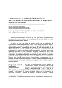La experiencia normativa de Centroamérica y República