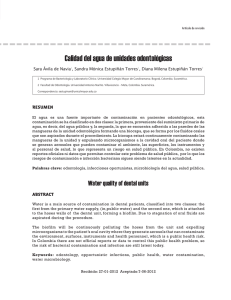 Calidad del agua de unidades odontológicas / Water quality of