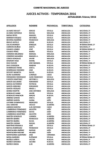 jueces activos - temporada 2016