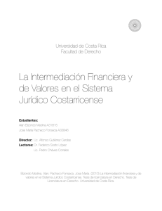 La Intermediación Financiera y de Valores en el Sistema Jurídico