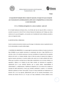 Telefónica de Argentina SA y otros s/ accidente