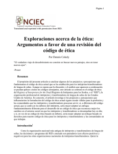 Exploraciones acerca de la ética - National Consortium of Interpreter