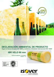 Declaración Ambiental de Producto - IBR VELO