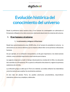 Evolución histórica del conocimiento del universo