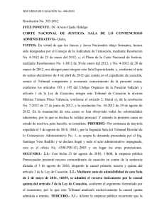 Resolución No. 385-2012 JUEZ PONENTE: Dr. Álvaro Ojeda