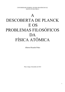 A Descoberta de Planck e os Problemas Filosóficos da