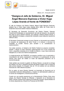 24-2013 Designa el Jefe de Gobierno, Dr. Miguel Ángel Mancera a