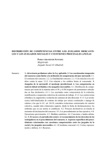 Distribución de competencias entre los Juzgados