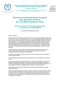 Discurso de la Presidenta del Congreso de la República del Perú