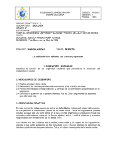 UNIDAD DIDACTICA N&deg;: 2 ASIGNATURA: BIOLOG&Iacute;A GRADO: 6&ordm;