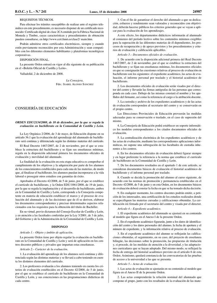 Orden EDU 2134 2008