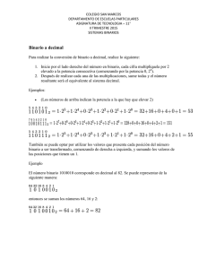 Binario a decimal - eWork | Colegio San Marcos