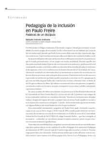 Pedagogía de la inclusión en Paulo Freire
