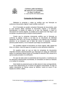 CONSULADO GENERAL DE ESPAÑA EN GINEBRA Compulsa de