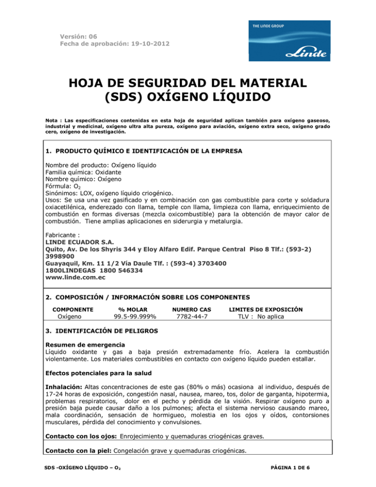 HOJA DE SEGURIDAD DEL MATERIAL SDS OX GENO L QUIDO