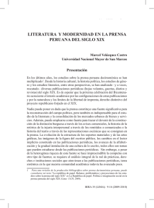 literatura y modernidad en la prensa peruana del siglo xix