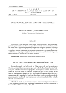 La filosofía chilena y el neoliberalismo1 - Annales UMCS