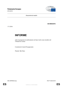 INFORME sobre la propuesta de nombramiento de Samo