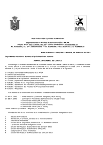 Real Federación Española de Atletismo Departamento de Medios