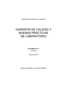 Garantía de calidad y BPL - Agencia Española de Medicamentos y