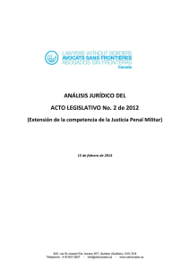 ANÁLISIS JURÍDICO DEL ACTO LEGISLATIVO No. 2 de 2012