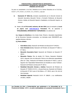 Instructivo Convocatoria 2016 - Gobierno de la Provincia de Córdoba