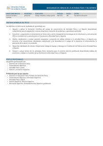 Ciencias de la Actividad F&iacute;sica y del Deporte
