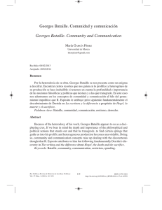 Georges Bataille. Comunidad y comunicación