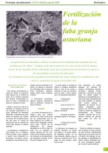 Fertilización de la faba granja asturiana