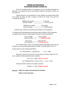 Cátedra de Geoquímica Conversión de ppm a óxido (%)