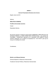 ANEXO 1 Carta de Presentación Directora de la Carrera Bogotá