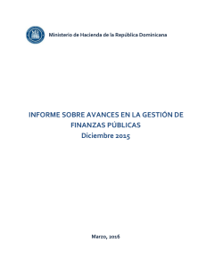 informe sobre avances en la gestión de finanzas públicas