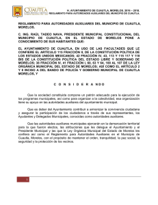 reglamento para autoridades auxiliares del municipio de cuautla