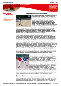 Reportaje Madrid 2012, Béisbol y Sófbol en Madrid: "Un