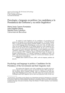 Psicología y lenguaje en política: los candidatos a la