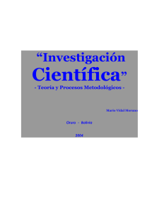 &ldquo;Investigaci&oacute;n Cient&iacute;fica&rdquo; - Teor&iacute;a y Procesos Metodol&oacute;gicos