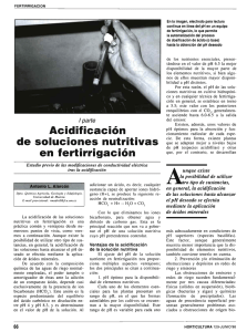 Acidificación de soluciones nutritivas en fertirrigación (Primera parte)