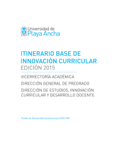 Itinerario de Innovación Curricular_Edición 2015