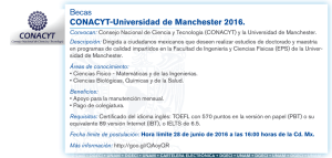 Becas CONACYT-Universidad de Manchester 2016.