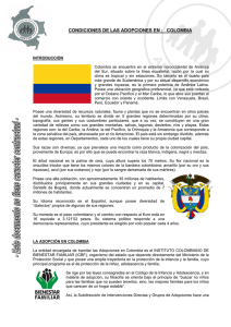 CONDICIONES DE LAS ADOPCIONES EN : COLOMBIA