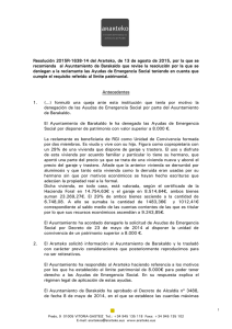 Resolución 2015R-1638-14 del Ararteko, de 13 de agosto de 2015
