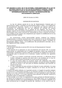 Ley Orgánica 8-2002 complementaria de la Ley de reforma parcial
