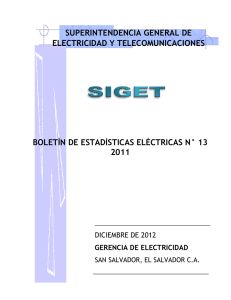 Boletín de estadísticas eléctricas SIGET 2011